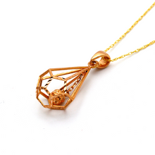 Real Gold Ball Cage Rose Gold Necklace 3001 CWP 1682 - 18K Gold Jewelry