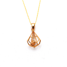 Real Gold Ball Cage Rose Gold Necklace 3001 CWP 1682 - 18K Gold Jewelry