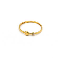 Real Gold Heart Stone Ring 0099 (Size 8) R1814