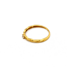 Real Gold Twisted Layer Stone Ring 0634 (Size 7) R1819