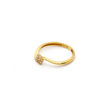 Real Gold Flower Stone Ring 0141 (Size 10) R2007