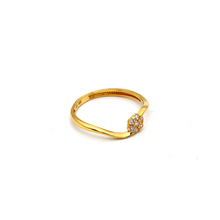 Real Gold Flower Stone Ring 0141 (Size 10) R2007