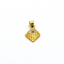 Real Gold 2 Color Net Rhombus Shape Pendant P 1628 - 18K Gold Jewelry