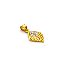 Real Gold 2 Color Net Rhombus Shape Pendant P 1628 - 18K Gold Jewelry