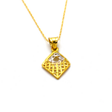 Real Gold 2 Color Net Rhombus Shape Necklace CWP 1628 - 18K Gold Jewelry