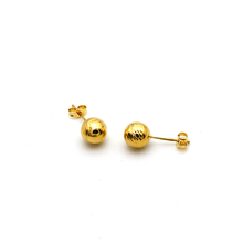 Real Gold Texture Ball Earring Set 0007/v89 E1632 - 18K Gold Jewelry