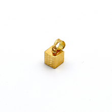 Real Gold 3D Cube Glittering Pendant P 1637 - 18K Gold Jewelry