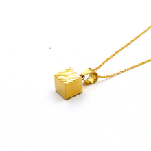 Real Gold 3D Cube Glittering Necklace CWP 1637 - 18K Gold Jewelry