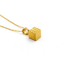 Real Gold 3D Cube Glittering Necklace CWP 1637 - 18K Gold Jewelry