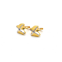 Real Gold 2 Color Butterfly Earring Set 2079 E1643 - 18K Gold Jewelry