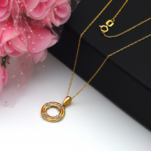 Real Gold 2 Layer Round Stone Necklace 0242 CWP 1786