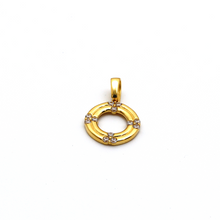 Real Gold 2 Layer Round Stone Pendant 0242 P 1786