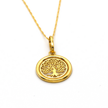 Real Gold 1 Side Tree Necklace 0170 CWP 1645 - 18K Gold Jewelry