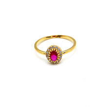 Real Gold Pink Luxury Stone Ring 0409 (Size 9) R2118