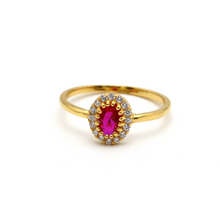 Real Gold Pink Luxury Stone Ring 0409 (Size 7) R1869