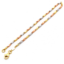 Real Gold 3 Color Flat Chain Bracelet 6362 Br1328 - 18K Gold Jewelry