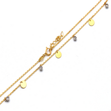 Real Gold 2 Color Rosary Dangler Round Adjustable Size Necklace 5915 N1241 - 18K Gold Jewelry