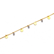 Real Gold 2 Color Rosary Dangler Round Adjustable Size Bracelet 5915 Br1330 - 18K Gold Jewelry