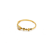 Real Gold Cube Stone Ring 0103 (Size 8) R1882