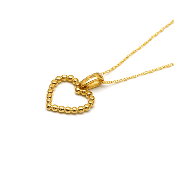 Real Gold Bubble Heart Necklace 0321 CWP 1803
