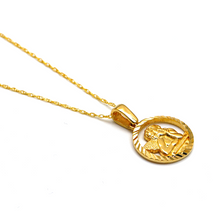 Real Gold Round Small Angel Necklace 0407 CWP 1804
