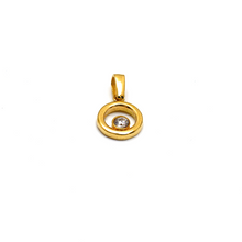 Real Gold Small Round Side Stone Pendant 0842 P 1805
