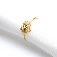 Real Gold Texture Layer Heart Ring 0330 (Size 5.5) R1883