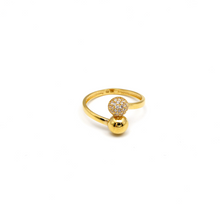 خاتم دائري من الذهب الحقيقي الفاخر على شكل كرة R2120 (مقاس 4) 0621
