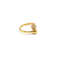 خاتم دائري من الذهب الحقيقي الفاخر على شكل كرة R2120 (مقاس 4) 0621