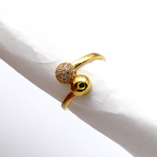 Real Gold Luxury Ball Round Ring 0621 (Size 4) R2120