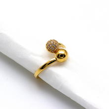 Real Gold Luxury Ball Round Ring 0621 (Size 9) R2122