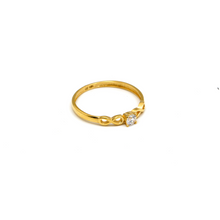 Real Gold Infinity Center Stone Ring 0523 (Size 9) R2142