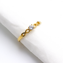 Real Gold Infinity Center Stone Ring 0523 (Size 10) R2178