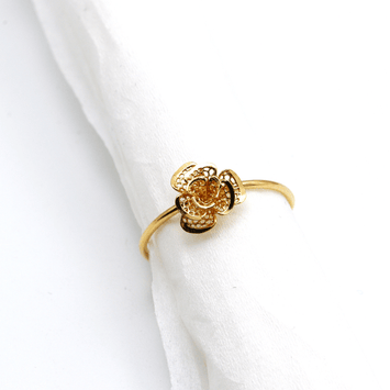 Real Gold Rose Layer Ring 0328 (Size 5) R1901