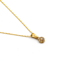 Real Gold Small Round Stone Necklace 0442 CWP 1813