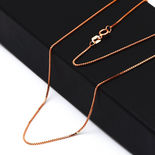 Real Gold Rose Gold Box Chain 0.9 M.M (50 C.M) CH1141