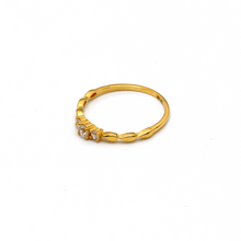 Real Gold 3 Stone Drop Ring 0534 (Size 8) R1912