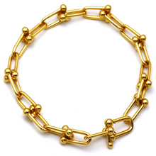 Real Gold GZTF Hardware With Real TF Lock Solid Chain Bracelet 0372 (19 C.M) BR1467