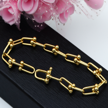 Real Gold GZTF Hardware With Real TF Lock Solid Chain Bracelet 0372 (19 C.M) BR1467