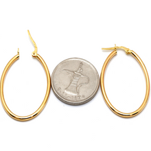 Real Gold Oval Plain Large Loop Earring Set 5357 E1773
