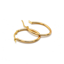 Real Gold Oval Plain Medium Loop Earring Set 5358 E1774