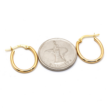Real Gold Oval Plain Small Loop Earring Set 5359 E1775