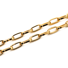 Real Gold Thick Link Paper Clip Solid Chain Necklace CVB498 (40 C.M) CH1273