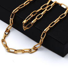Real Gold Thick Link Paper Clip Solid Chain Necklace CVB498 (40 C.M) CH1273
