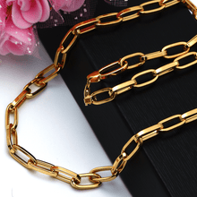 Real Gold Thick Link Paper Clip Solid Chain Necklace CVB498 (40 C.M) CH1273
