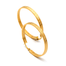 مجموعة أقراط بمشبك كبير ومستدير من الذهب الحقيقي على شكل متاهة 6318 E1776
