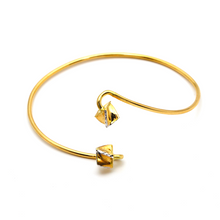 Real Gold 2 Color Square Lock Kids Bangle 0162 (SIZE 11) K1215 - 18K Gold Jewelry