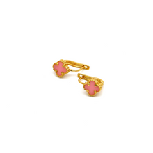 Real Gold VC Pink Press Earring Set E1479 - 18K Gold Jewelry
