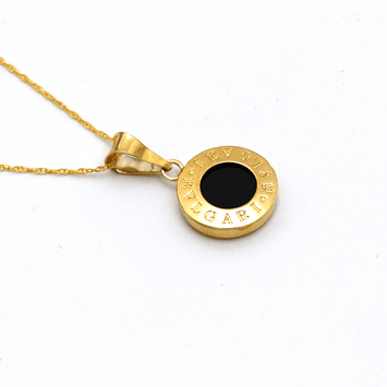 Real Gold GZBV Round Black Luxury Necklace 0060/1KU CWP 1824