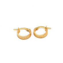 Real Gold Maze Hoop Round Small Clip Earring Set 6322 E1784
